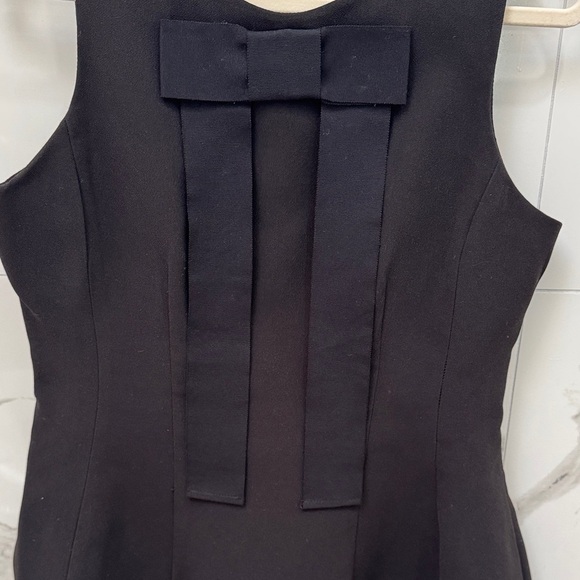 A loves A Tulip Woven Black Sleeveless Structured Dress w Bow - Picture 1 of 9